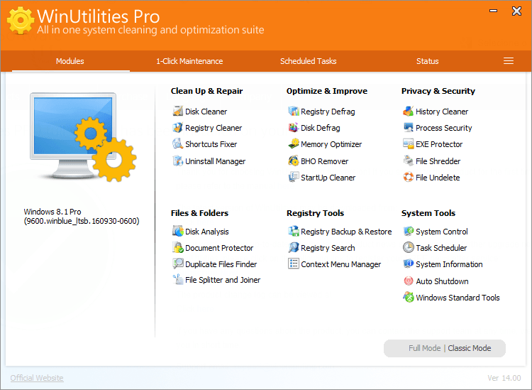 WinUtilities Pro