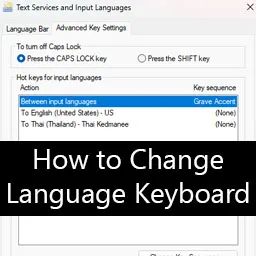 How to change keyboard language