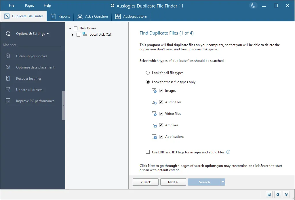 Auslogics Duplicate File Finder
