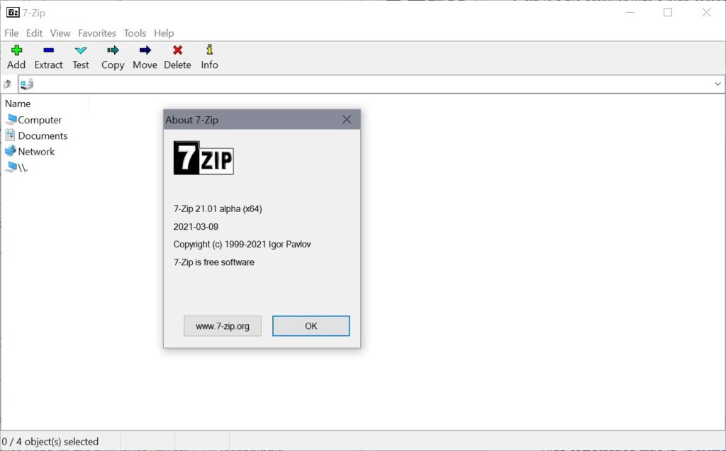 7-Zip Screenshot