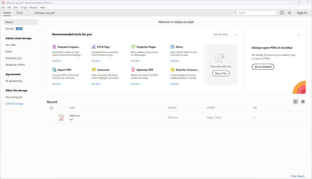 Adobe Acrobat Pro DC Screenshot