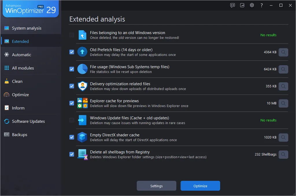Ashampoo WinOptimizer Pro 2 Screenshot
