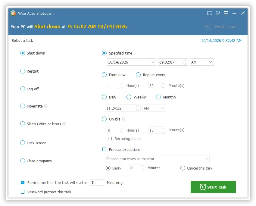 ดาวน์โหลด Wise Auto Shutdown