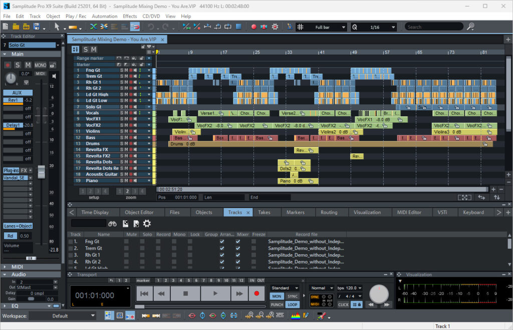 MAGIX Samplitude Pro X9 Suite Screenshot