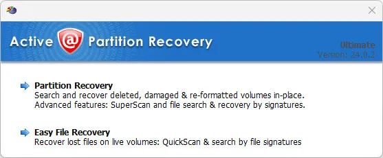 Active@ Partition Recovery Ultimate Main