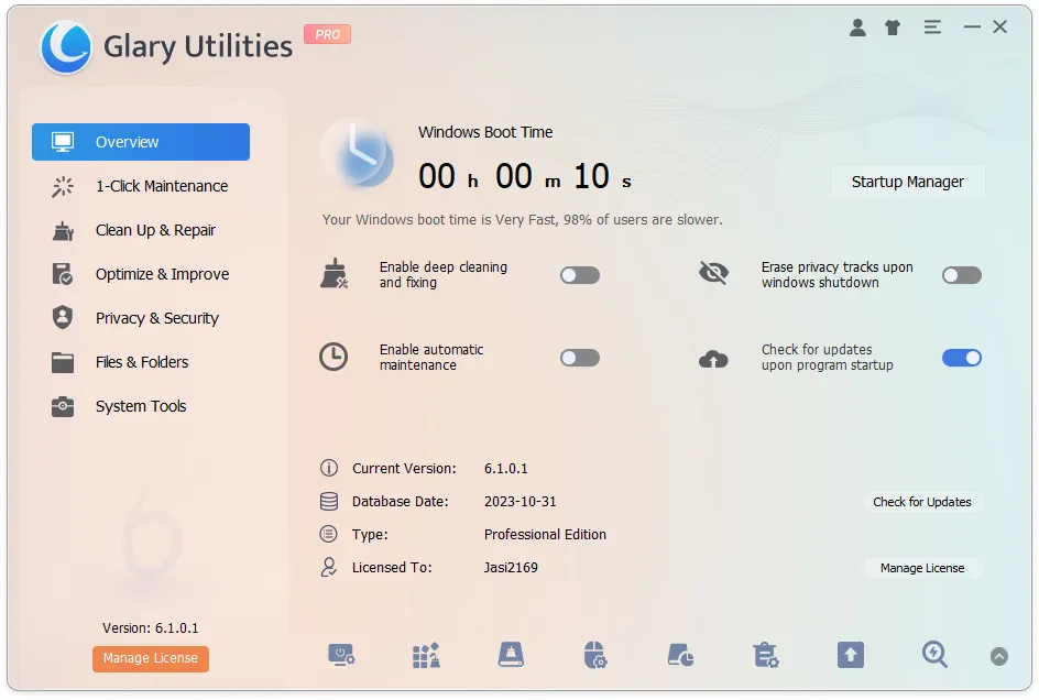 Glary Utilities Pro