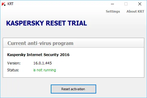 Kaspersky Reset Trial