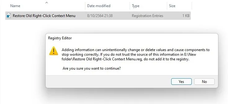 Restore Old Context Menu Windows 11 2