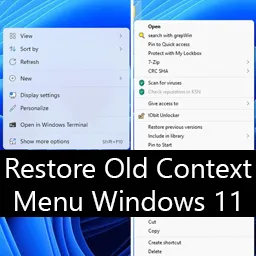 Restore Old Context Menu Windows 11 Logo
