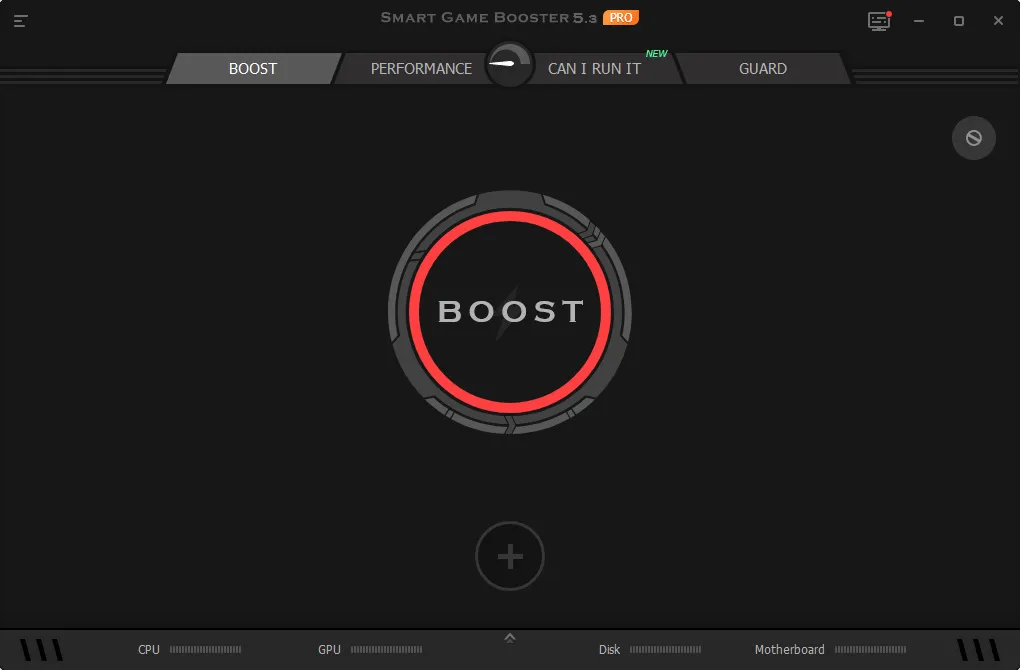 Smart Game Booster Pro Main Menu