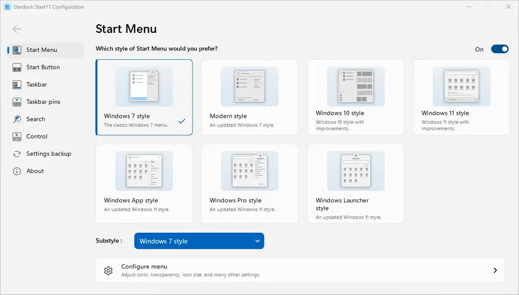 Stardock Start11