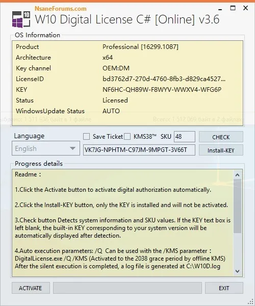 W10 Digital License C