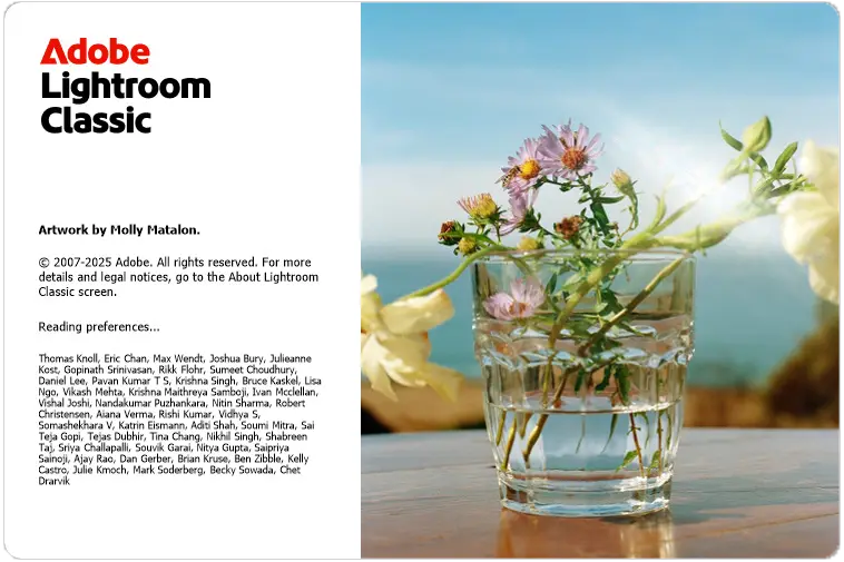 Adobe Lightroom Classic 2026 Loading Screen