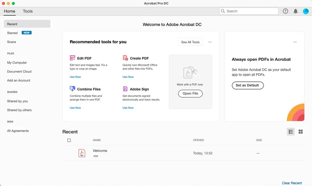Adobe Acrobat Pro DC macOS Screenshot