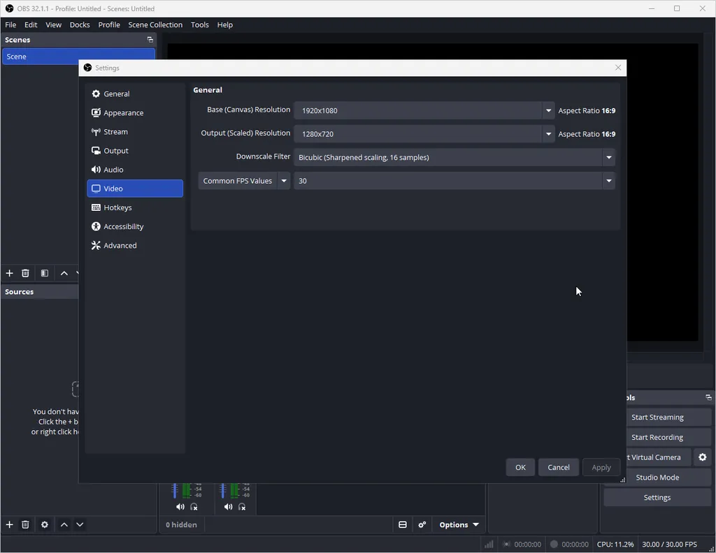 How to Setting OBS Studio 1