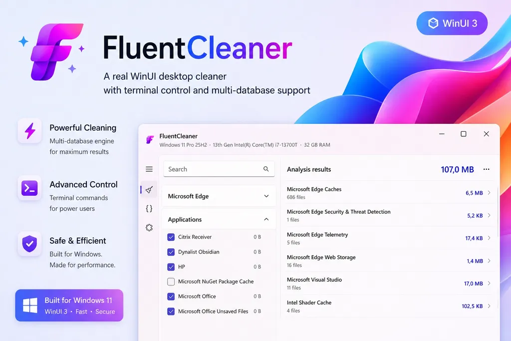 FluentCleaner Banner Screenshot