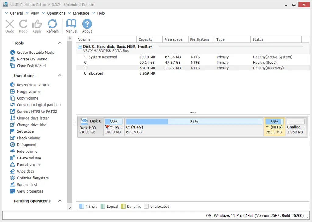NIUBI Partition Editor 1 Screenshot