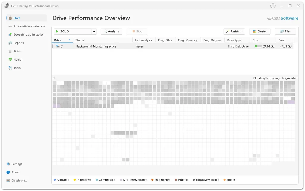 OO Defrag Pro Screenshot
