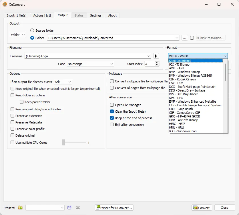 XnConvert Screenshot 2