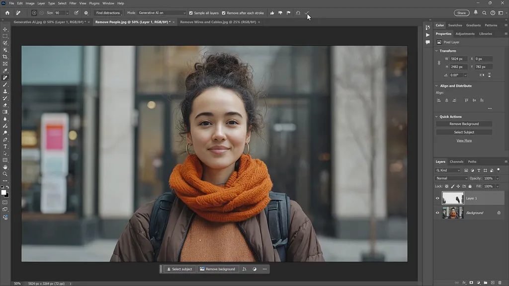 Adobe Photoshop Remove Tool AI 1 After Screenshot