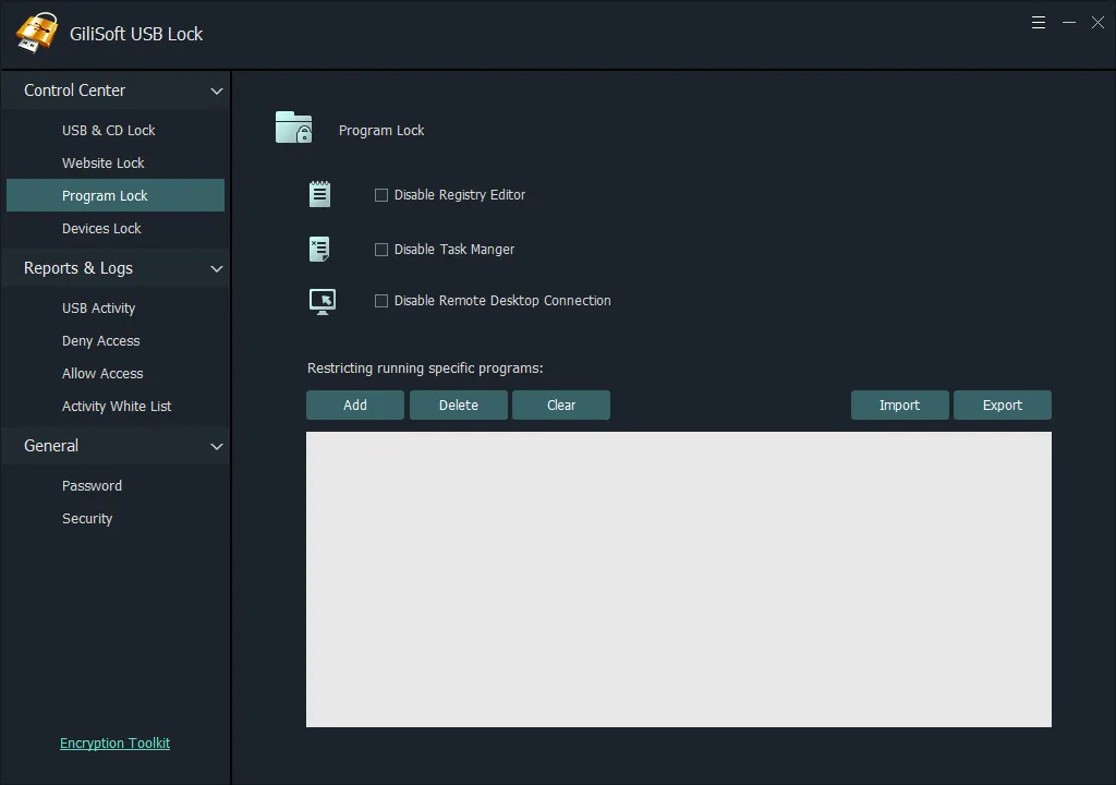 GiliSoft USB Lock 3 Screenshot